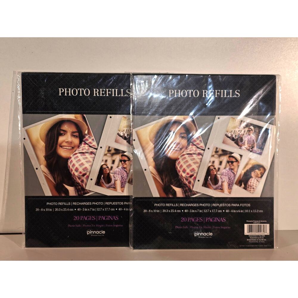 Lot of 2 Pinnacle Photo Album Refills 20 Pages 8x10 5x7 4x6 New Sealed